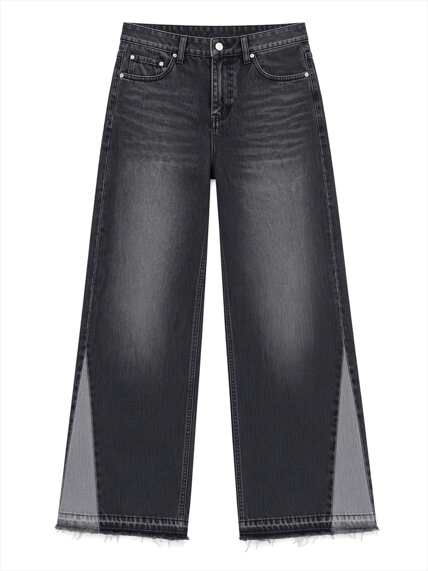 Black Grey Flared Jeans